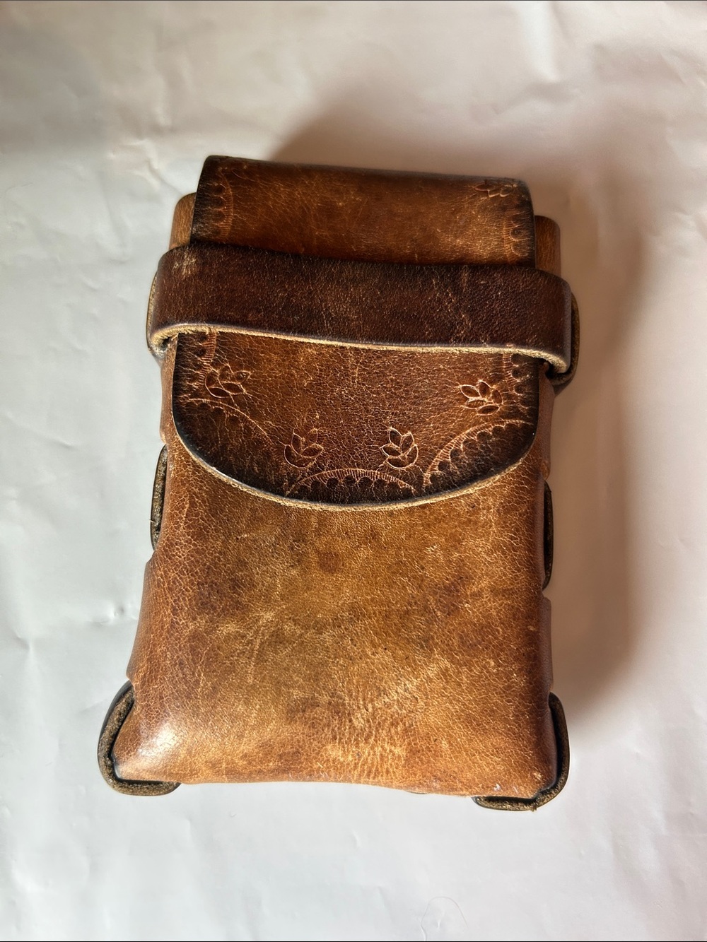 Vintage leather cigarette pouch.